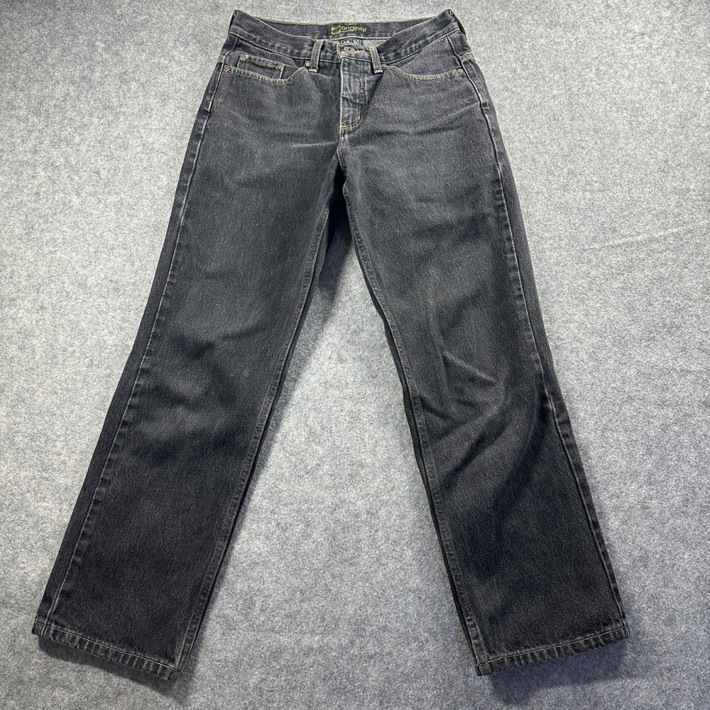 Vtg Y2K Anchor‎ Blue Original Jeans Mens 28x30 Black Denim Straight Leg 90s Flaw